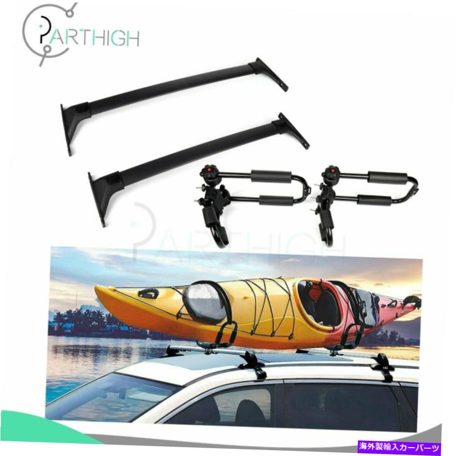 ルーフキャリア ルーフラッククロスバーキャリア＆2xカヤックラゲッジブラックトヨタRAV4 2019 Roof Rack Cross Bar carrier & 2x kayak Luggage black For Toyota RAV4 2019【並行輸入品】