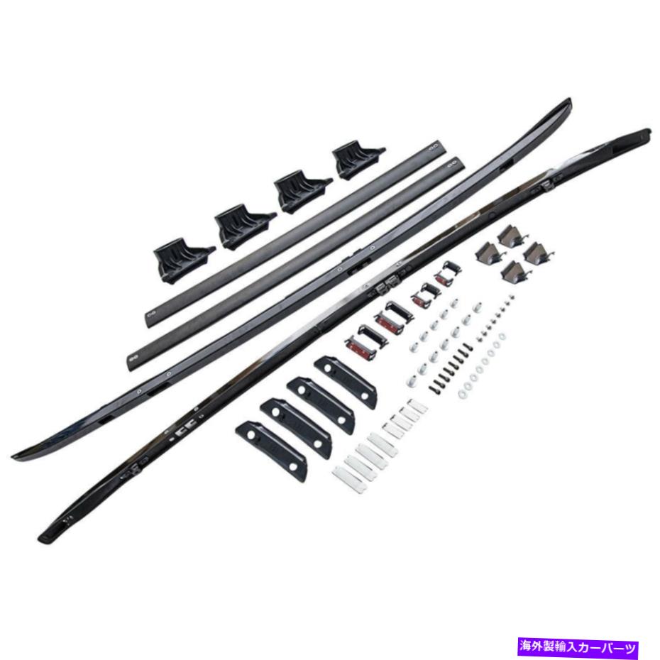 ルーフキャリア ホンダCRV用の黒いアルミニウム調整可能なルーフラックサイドレールクロスバーキット17-20 Black Aluminum Adjustable Roof Rack Side Rail Cross Bar Kit for Honda CRV 17-20【並行輸入品】