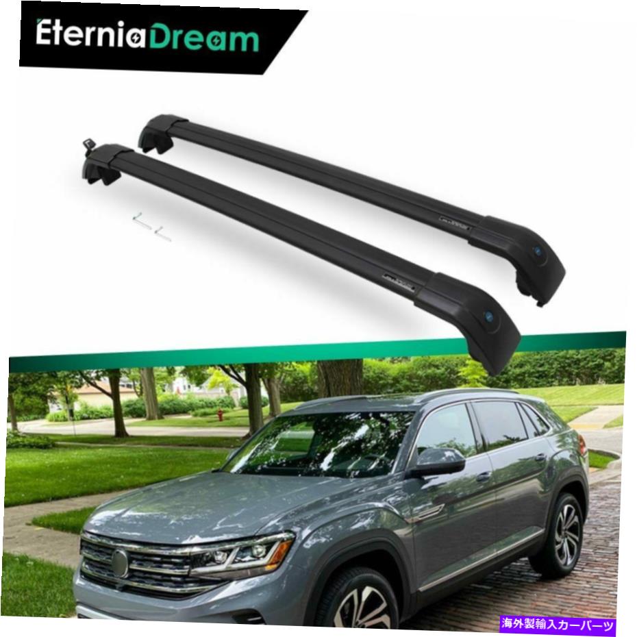 ルーフキャリア 2020年に適合するロック可能なクロスバー21VWアトラスクロススポーツクロスバールーフレールラック Lockable Cross Bars Fit for 2020 21VW Atlas Cross Sport Crossbars Roof Rail Rack【並行輸入品】