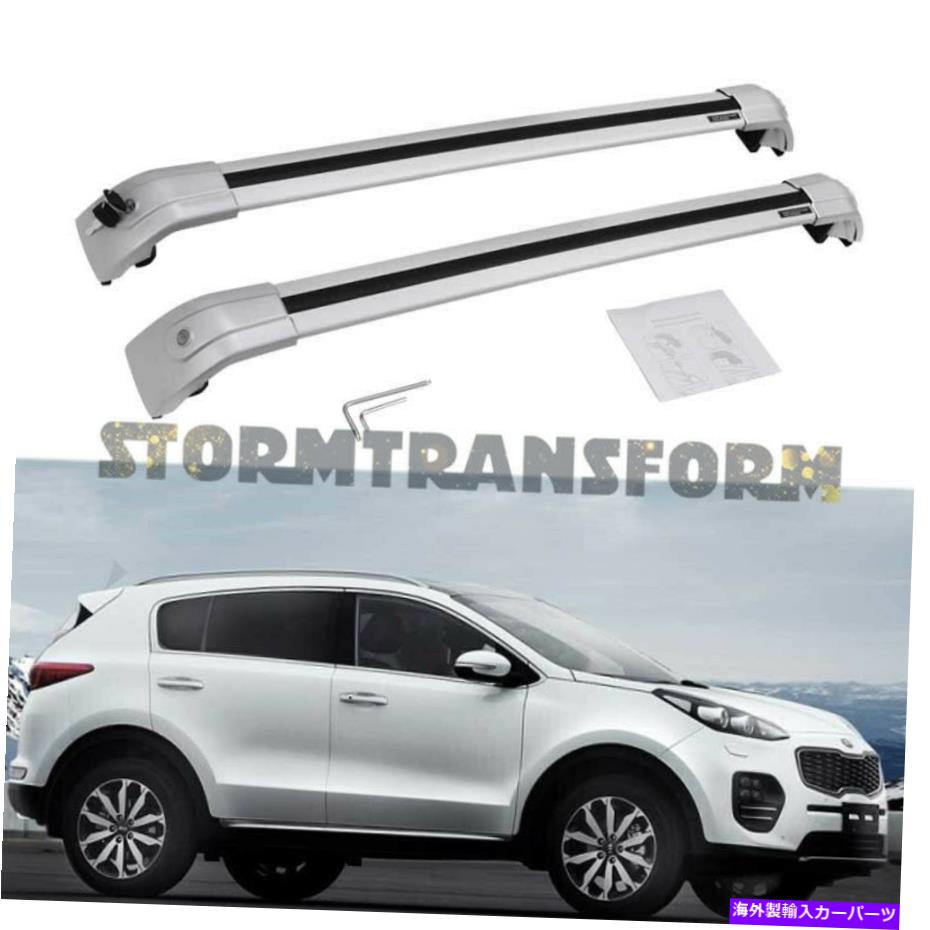 ルーフキャリア Kia Sportage 2016-2021荷物屋根貨物ラックレールの米国ストッククロスバー US Stock Cross Bars for KIA Sportage 2016-2021 Luggage Roof Cargo Rack Rail【並行輸入品】