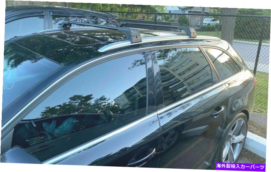 ルーフキャリア アウディA4 2008-2015ルーフラッククロスバートップクロスレールAluブラックセット Fits Audi A4 2008-2015 Roof Rack Cross Bars Top Cross Rails Alu BLACK SET【並行輸入品】