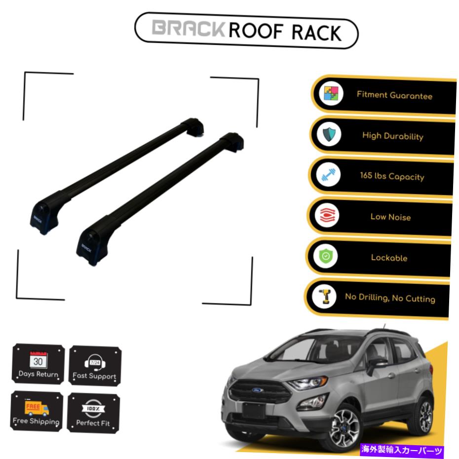 ルーフキャリア Ford Ecosport 2016のブラックルーフラック荷物キャリアクロスバー - ブラックアップ BRACK Roof Rack Luggage Carrier Cross Bars For Ford Ecosport 2016 - Up Black【並行輸入品】