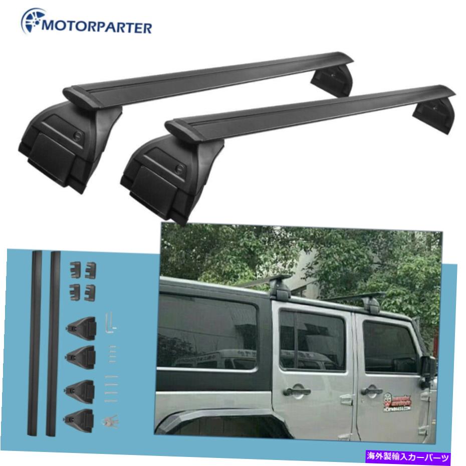 ルーフキャリア 2007-2021のペアルーフラッククロスバークロスバーキャリア Pair Roof Rack Cross Bars Crossbars Carrier For 2007-2021 Jeep Wrangler JK【並行輸入品】