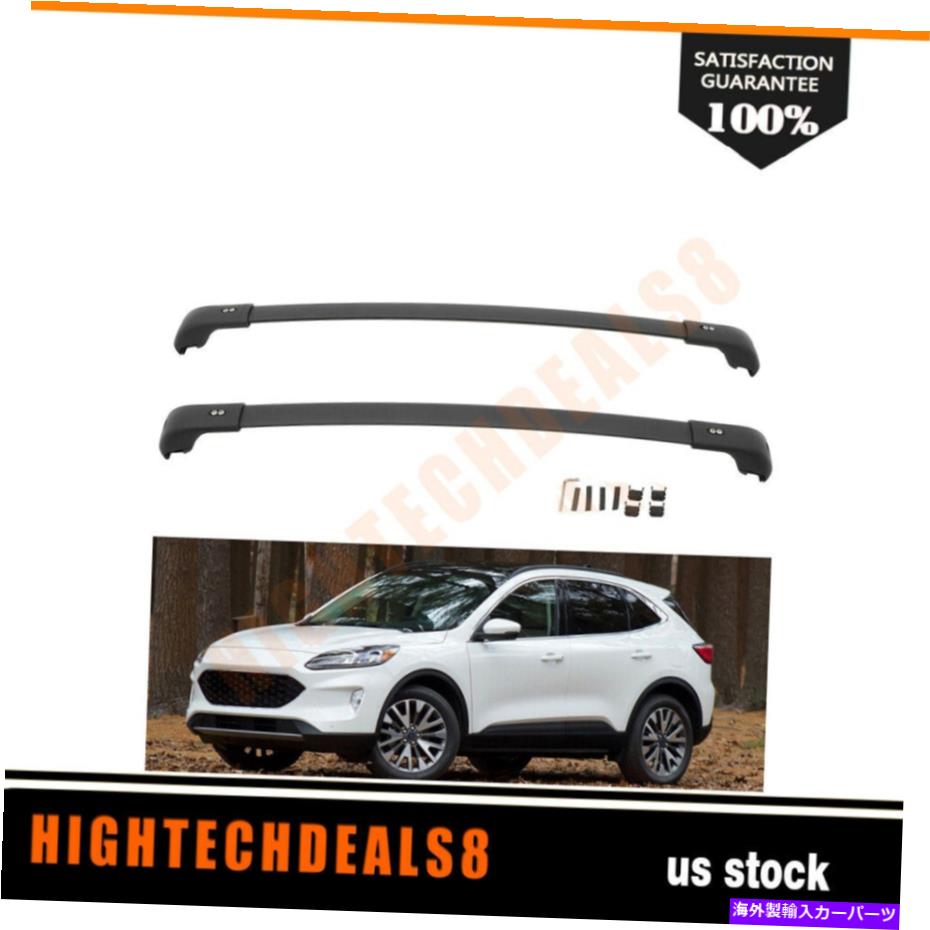 ルーフキャリア フォードエスケープ2020 2021荷物キャリアバーレールのための黒いトップルーフラッククロスバー Black Top Roof Rack Cross Bar For FORD ESCAPE 2020 2021 Luggage Carrier Bar Rail【並行輸入品】