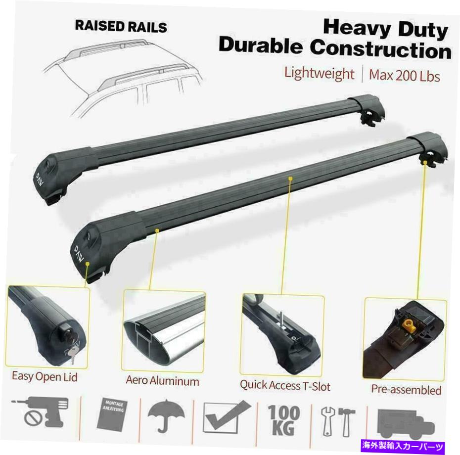 ルーフキャリア Mitsubishi Montero1999-2005ルーフラッククロスバーブラックセットにぴったり Fits Mitsubishi Montero1999-2005 Roof Rack Cross Bars Black Set【並行輸入品】