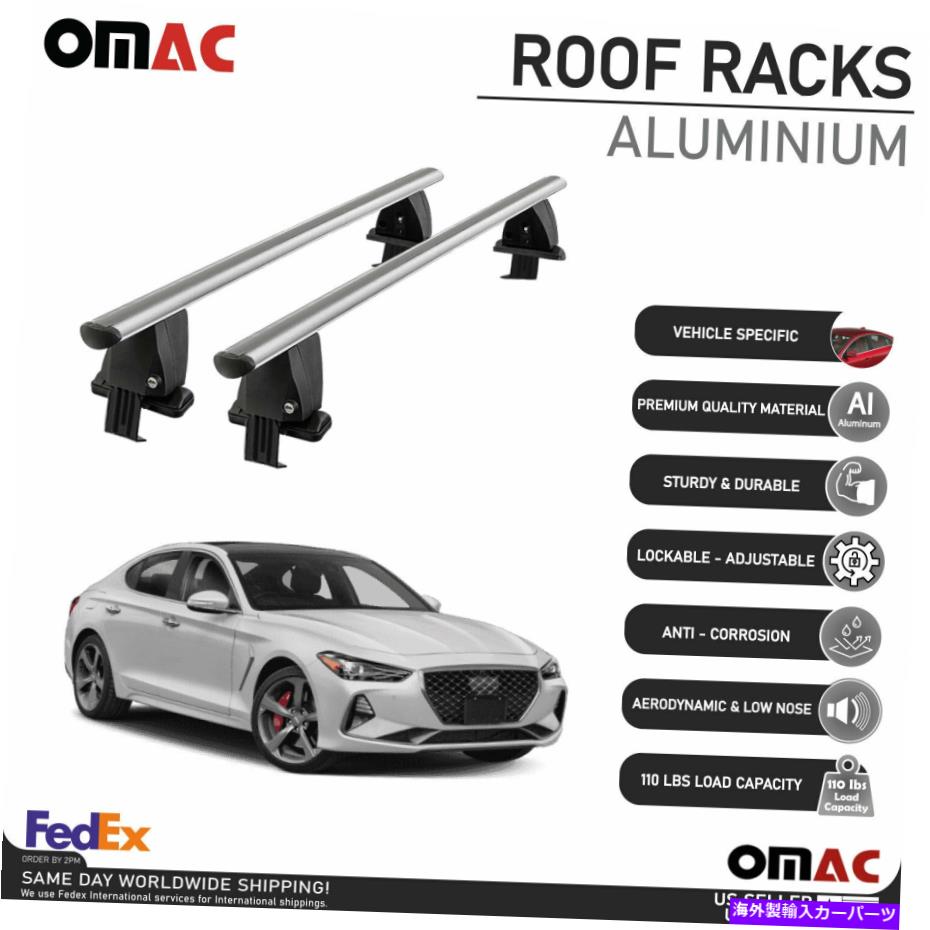 ルーフキャリア シルバースムーズトップルーフラッククロスバー荷物キャリアの創世記G70 2019-2022 Silver Smooth Top Roof Rack Cross Bar Luggage Carrier For Genesis G70 2019-2022【並行輸入品】