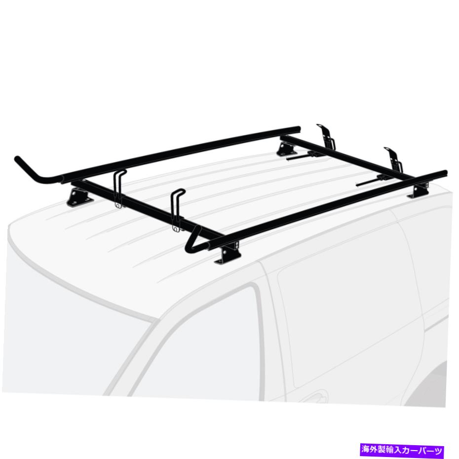 ルーフキャリア Chevy City Express 2015-Present Black2xはしごホルダーアルミニウムルーフラック Chevy City Express 2015-present Black 2x Ladder Holder Aluminum Roof Rack【並行輸入品】