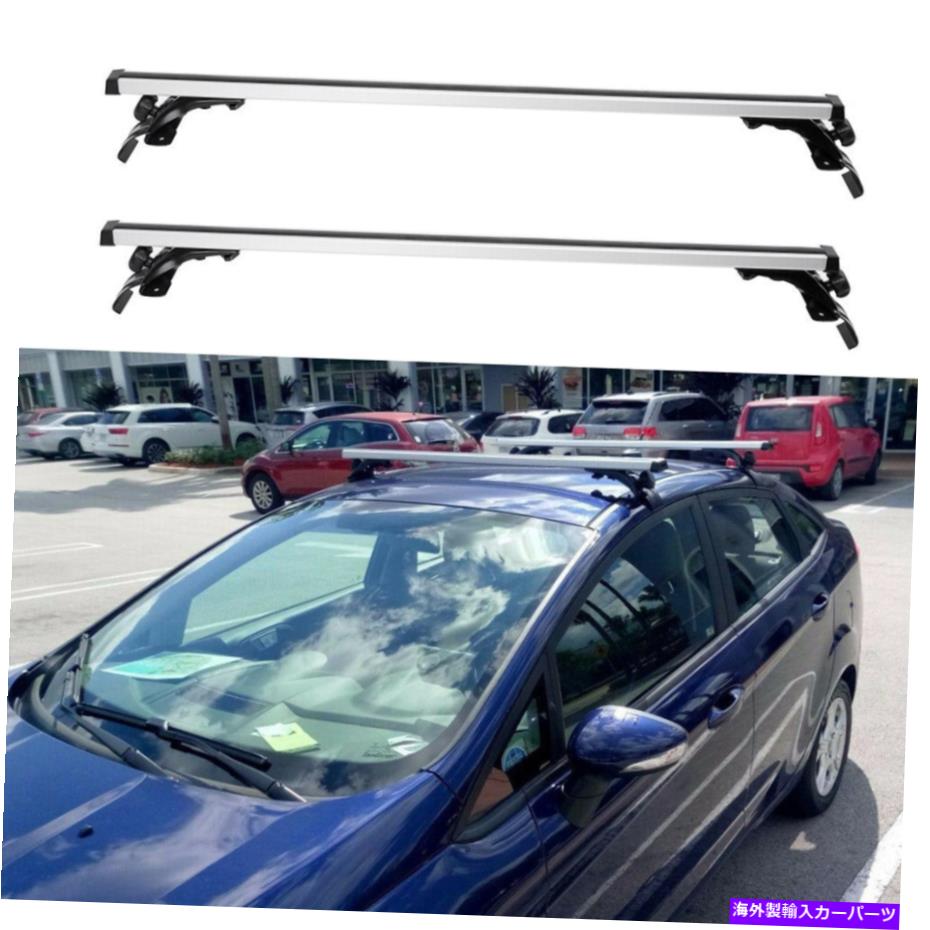 ルーフキャリア ルーフラッククロスバー荷物キャリアフォードフィエスタ2015-2019用シルバートップレール Roof Rack Cross Bars Luggage Carrier Silver Top Rails for Ford Fiesta 2015-2019【並行輸入品】