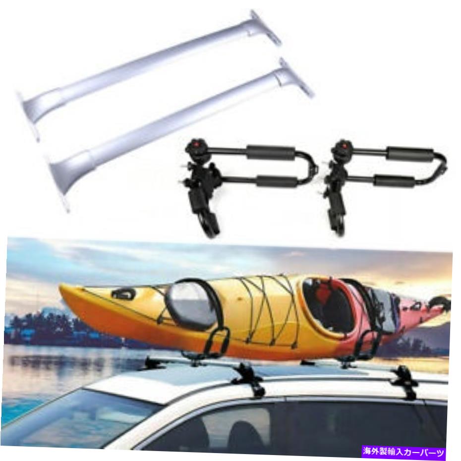 ルーフキャリア 2014-2019日産ローグブラックルーフラック2xクロスバーと2xカヤッククロスJバー Fits 2014-2019 Nissan Rogue Black Roof Rack 2x Cross Bar & 2x kayak cross j-bar【並行輸入品】