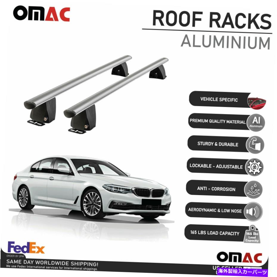 ルーフキャリア BMW 5シリーズセダン2017-2022の固定点クロスバールーフラックキャリアレール Fixed Point Cross Bar Roof Rack Carrier Rail For BMW 5 Series Sedan 2017-2022【並行輸入品】