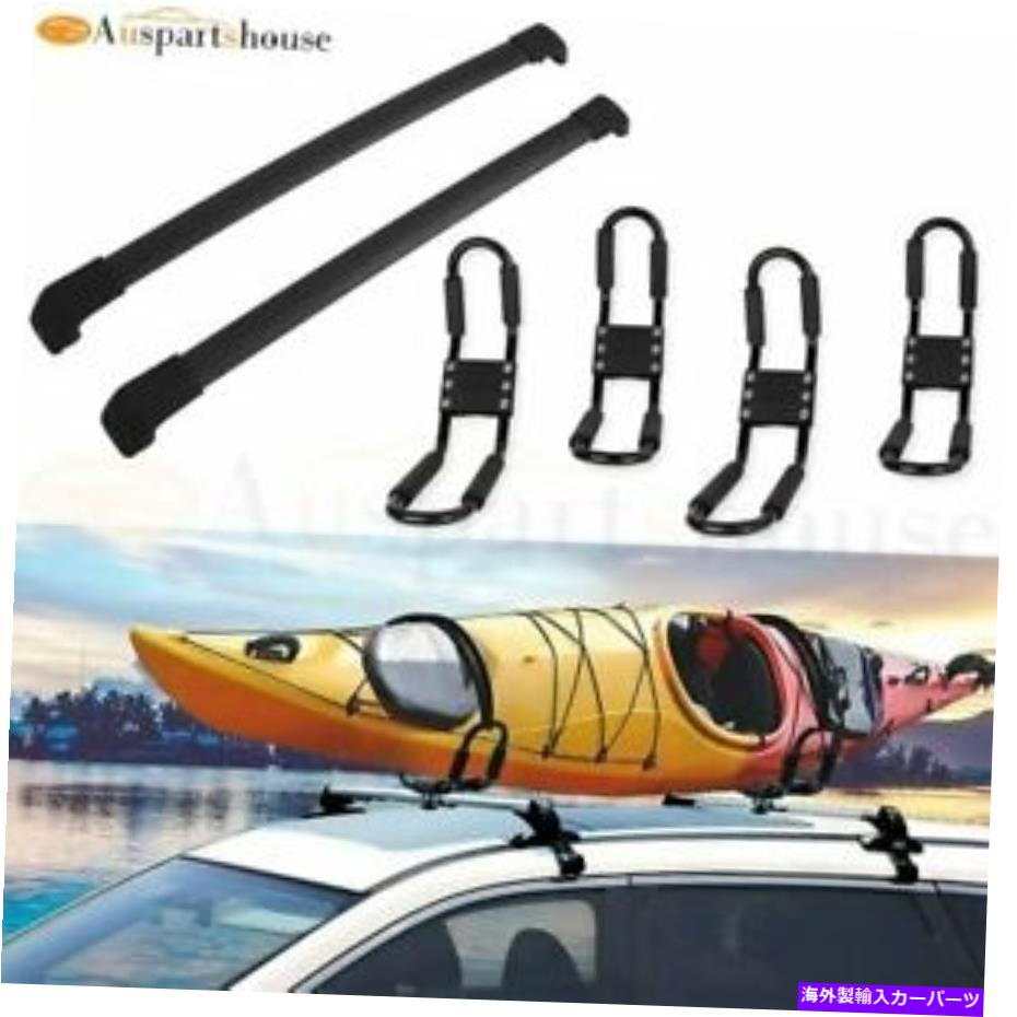 ルーフキャリア 2017-2020 Kia Sportage 2ルーフラッククロスバー + 4カヤックラック荷物キャリア Fits 2017-2020 Kia Sportage 2 Roof Rack Cross Bar + 4 Kayak Rack Luggage Carrier【並行輸入品】