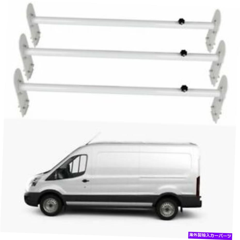 ルーフキャリア 3PCSルーフラダーラックバーフィットカートップキャリアヴァンヘビーデューティスチールホワイトセット 3Pcs Roof Ladder Racks Bar Fits Car Top Carrier Van Heavy Duty Steel White Set【並行輸入品】