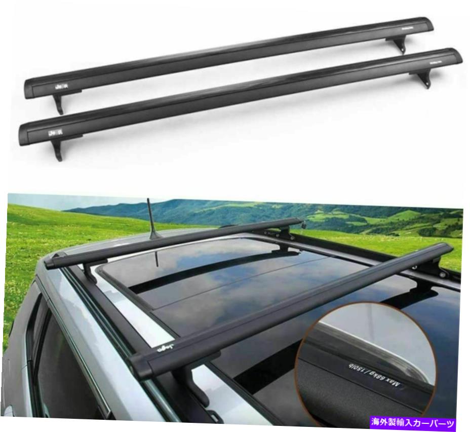 ルーフキャリア ジープコンパス2017-2022アルミニウムルーフレールラッククロスバークロスバーに2PCSフィット 2Pcs Fits for Jeep Compass 2017-2022 Aluminum Roof Rail Rack Cross Bar Crossbar【並行輸入品】