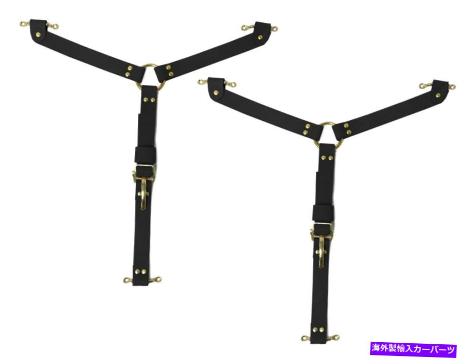 hood panel 真鍮のハードウェア付きホットロッド用のヴィンテージYフードストラップブラックキット Vintage Y Hood Strap Black Kit for Hot Rod with Brass Hardware【並行輸入品】|Us Custom Parts Shop USDM