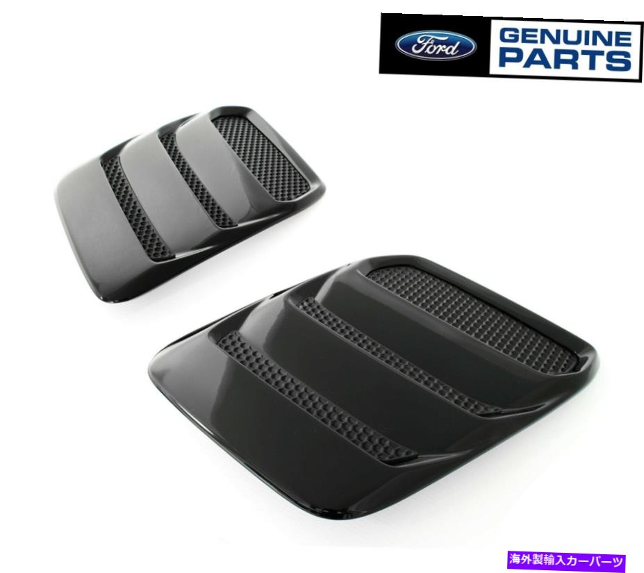 hood panel 2018-2021マスタング本物のフォード熱抽出器フードルーバーペア - グロスブラック 2018-2021 Mustang Genuine Ford Heat Extractors Hood Louvers Pair - Gloss Black【並行輸入品】