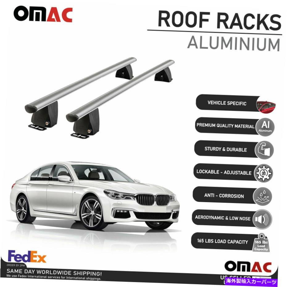 ルーフキャリア BMW 7シリーズ2016-2022のシルバー固定ポイントクロスバールーフラックキャリアレール Silver Fixed Point Cross Bar Roof Rack Carrier Rail For BMW 7 Series 2016-2022【並行輸入品】