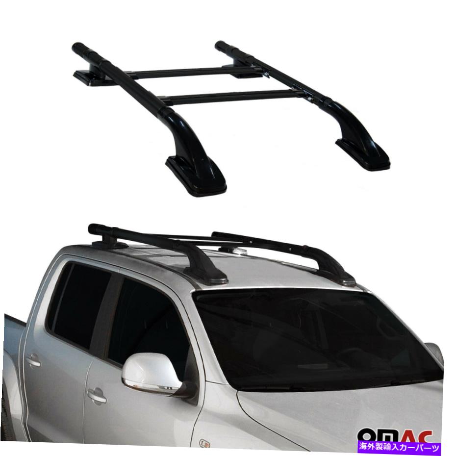 ルーフキャリア 日産ナバラ向けのトップルーフラックサイドレールバーセット2016-2022 Top Roof Rack Side Rails Bars Black Set for Nissan Navara 2016-2022【並行輸入品】