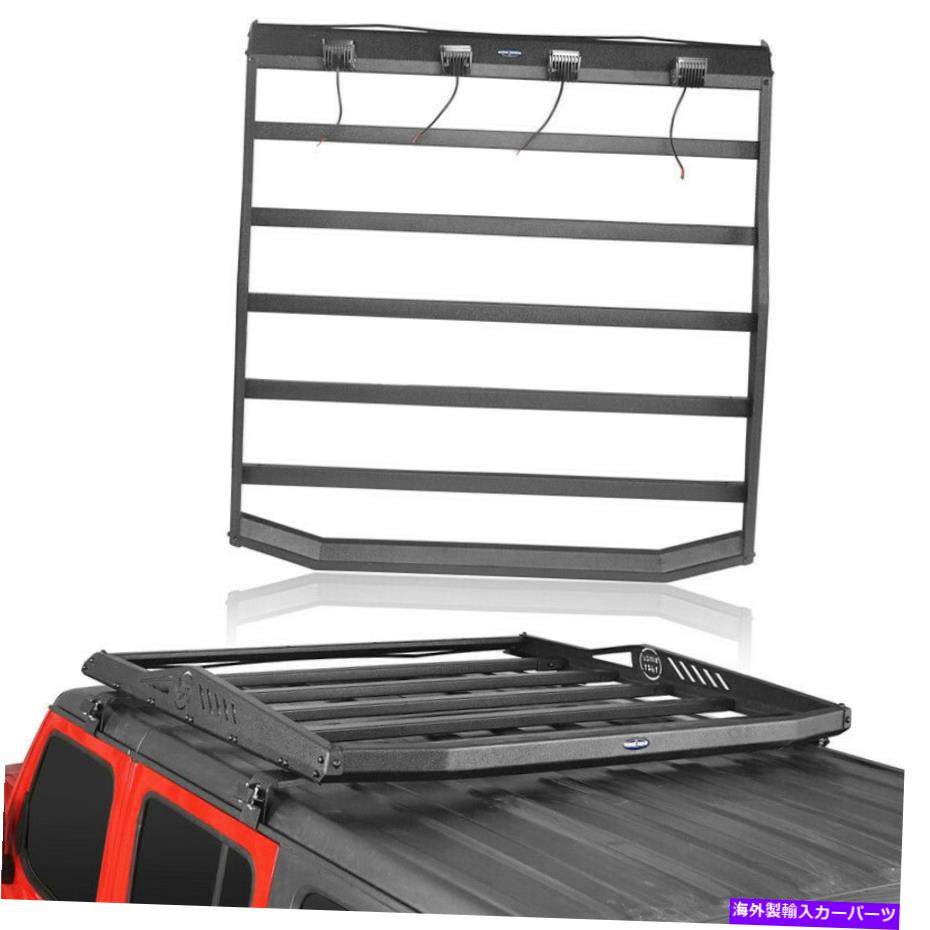 ルーフキャリア ジープラングラーJL JT 18-22 4DRのハードトップルーフレールラック貨物輸送業者の貯蔵庫 Hard Top Roof Rail Rack Cargo Carrier Storage for Jeep Wrangler JL JT 18-22 4Dr【並行輸入品】