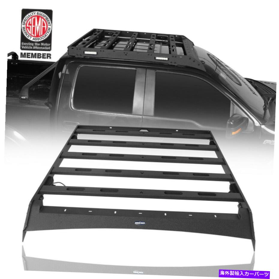 ルーフキャリア テクスチャブラック荷物貨物ルーフラックフィット2009-2014 Ford Raptor＆F150 SuperCrew Texture Black Luggage Cargo Roof Rack Fit 2009-2014 Ford Raptor & F150 SuperCrew【並行輸入品】