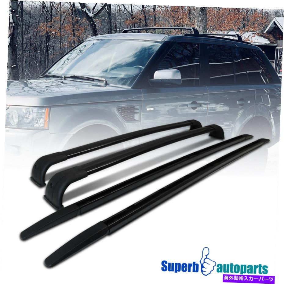 ルーフキャリア 2006-2013ランドレンジローバースポーツアルミニウムルーフトップクロスバーラックブラック Fits 2006-2013 Land Range Rover Sport Aluminum Roof Top Cross Bar Rack Black【並行輸入品】
