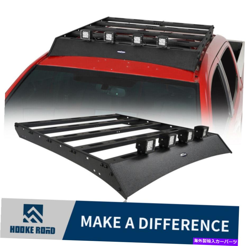 ルーフキャリア 2005-2022タコマアクセスキャブ用のフックロードスチールルーフラックバスケット付きLEDライト付き Hooke Road Steel Roof Rack Basket w/Led Lights for 2005-2022 Tacoma Access Cab【並行輸入品】|Us Custom Parts Shop USDM
