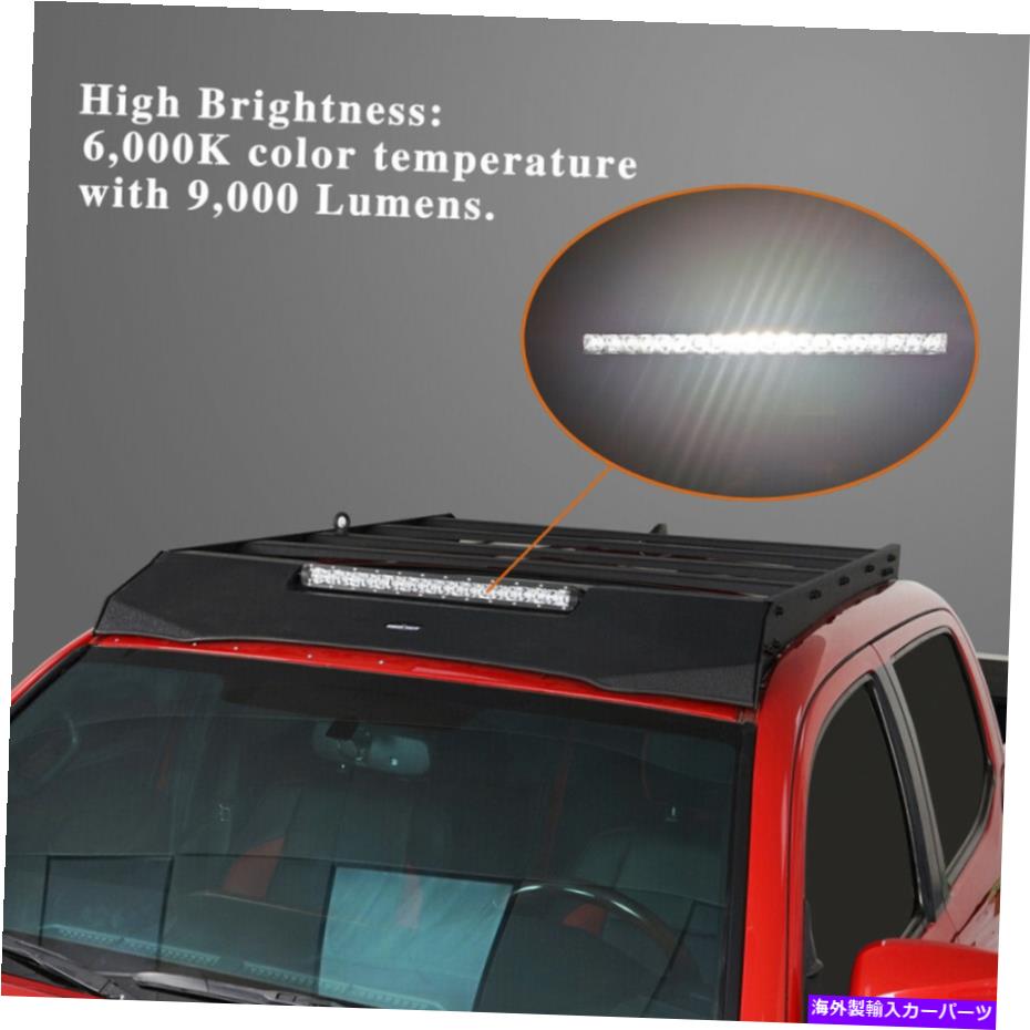 ルーフキャリア ブラックスチールルーフカーゴラックw/ ledライトフィットトヨタタコマ2005-2022ダブルキャブ Black Steel Roof Cargo Rack w/ LED Light fit Toyota Tacoma 2005-2022 Double Cab【並行輸入品】