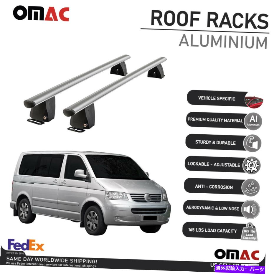 ルーフキャリア VW Multivan Transporter（T5）2003-2008の固定点クロスバールーフラックレール Fixed Point Cross Bar Roof Rack Rail For VW Multivan Transporter (T5) 2003-2008【並行輸入品】｜Us Custom Parts Shop USDM