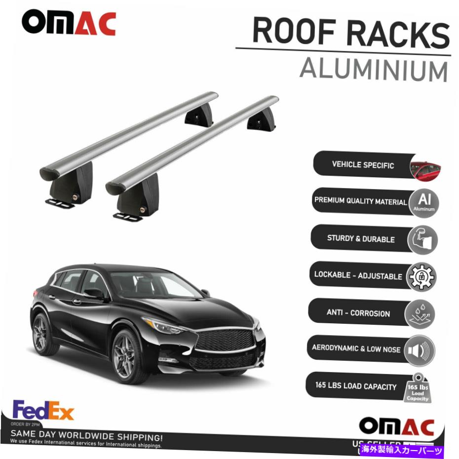 ルーフキャリア インフィニティQX30 2017-2019用シルバー固定ポイントクロスバールーフラックキャリアレール Silver Fixed Point Cross Bar Roof Rack Carrier Rail For Infiniti QX30 2017-2019【並行輸入品】