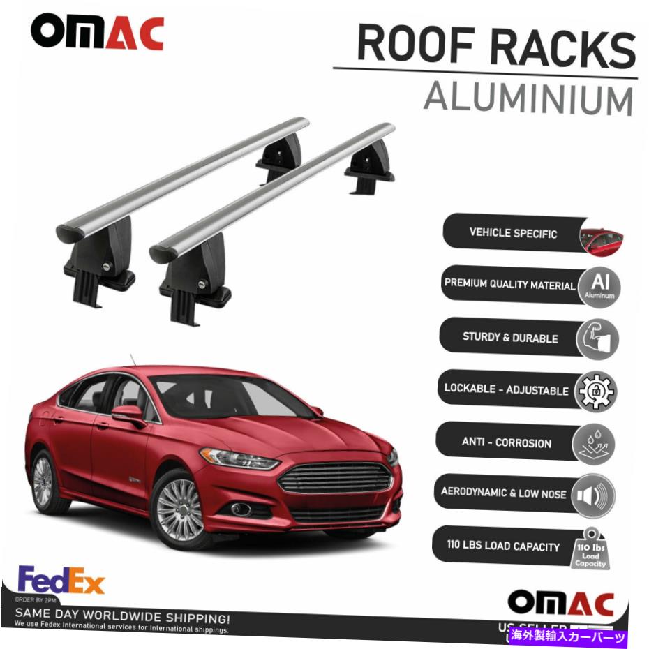 ルーフキャリア シルバースムーズトップルーフラッククロスバー荷物キャリアフォードフュージョン2014-2022 Silver Smooth Top Roof Rack Cross Bar Luggage Carrier For Ford Fusion 2014-2022【並行輸入品】