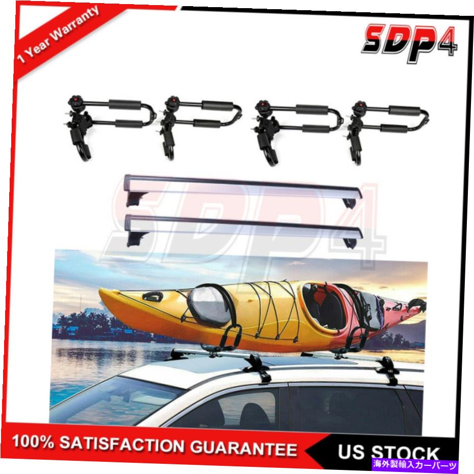 ルーフキャリア シルバートップルーフラック2xクロスバー+ 4xカヤックラックフロデブル07-2016アウディQ5 Q7 Silver Top Roof Rack 2x Cross Bar+ 4x Kayak Rack Flodable For 07-2016 Audi Q5 Q7【並行輸入品】