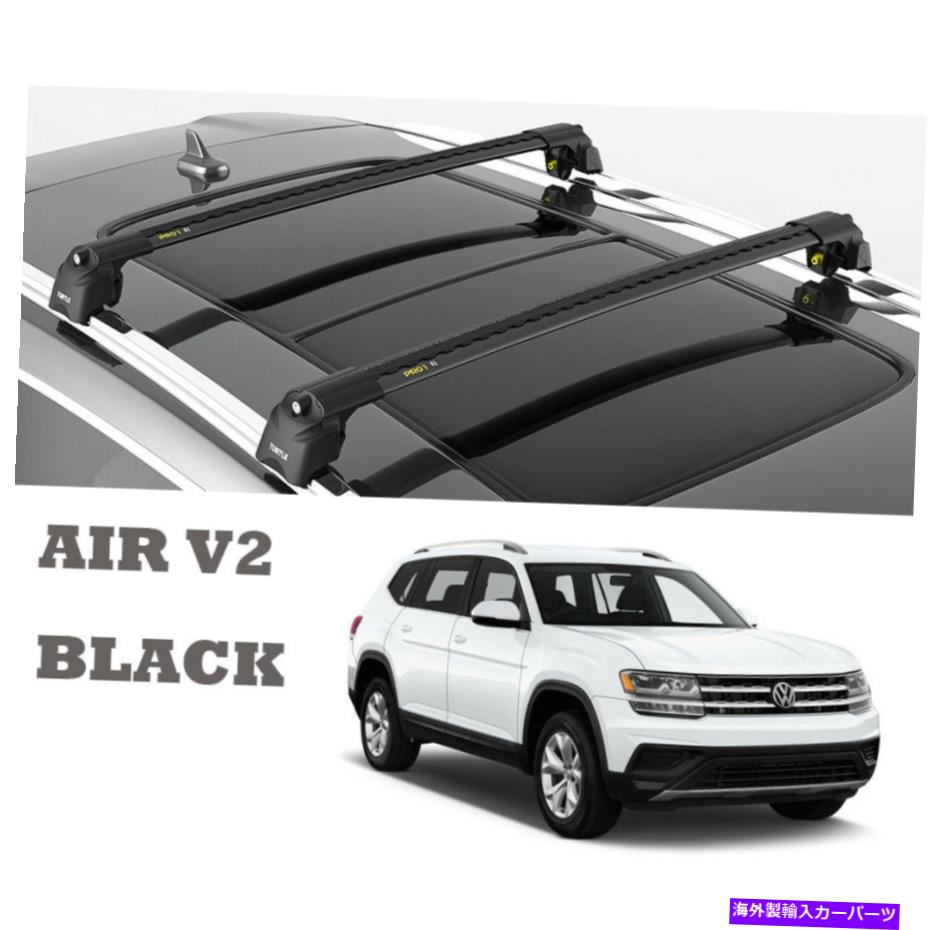 ルーフキャリア タートルブラックエア2ルーフレールラックVWアトラス2018-2019-2020-2021-22のためのクロスバー Turtle Black Air 2 Roof Rail Racks Cross Bar for VW Atlas 2018-2019-2020-2021-22【並行輸入品】