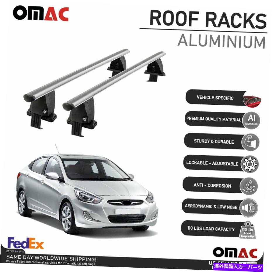 ルーフキャリア ヒュンダイアクセントセダン2012-2017の滑らかなルーフラッククロスバー荷物キャリア Smooth Roof Rack Cross Bar Luggage Carrier For Hyundai Accent Sedan 2012-2017【並行輸入品】