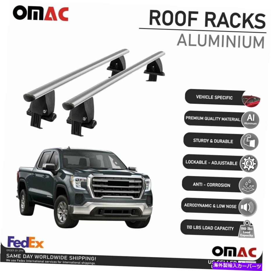 ルーフキャリア GMC Sierra 2019-2022用のシルバースムーズトップルーフラッククロスバー荷物キャリア Silver Smooth Top Roof Rack Cross Bar Luggage Carrier For GMC Sierra 2019-2022【並行輸入品】