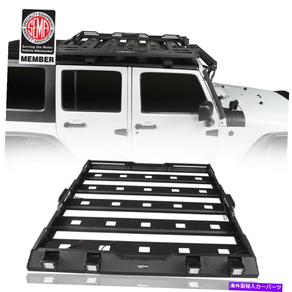 ルーフキャリア ジープラングラーJK 07-18 4DR用のトップルーフラッククロスバーストレージカーゴキャリア Top Roof Rack Cross Bars Storage Cargo Carrier for Jeep Wrangler JK 07-18 4Dr【並行輸入品】｜Us Custom Parts Shop USDM