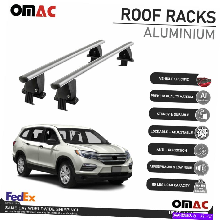 ルーフキャリア シルバースムースルーフラッククロスバー荷物キャリア2PCSホンダパイロット2016-2022 Silver Smooth Roof Rack Crossbar Luggage Carrier 2Pcs For Honda Pilot 2016-2022【並行輸入品】