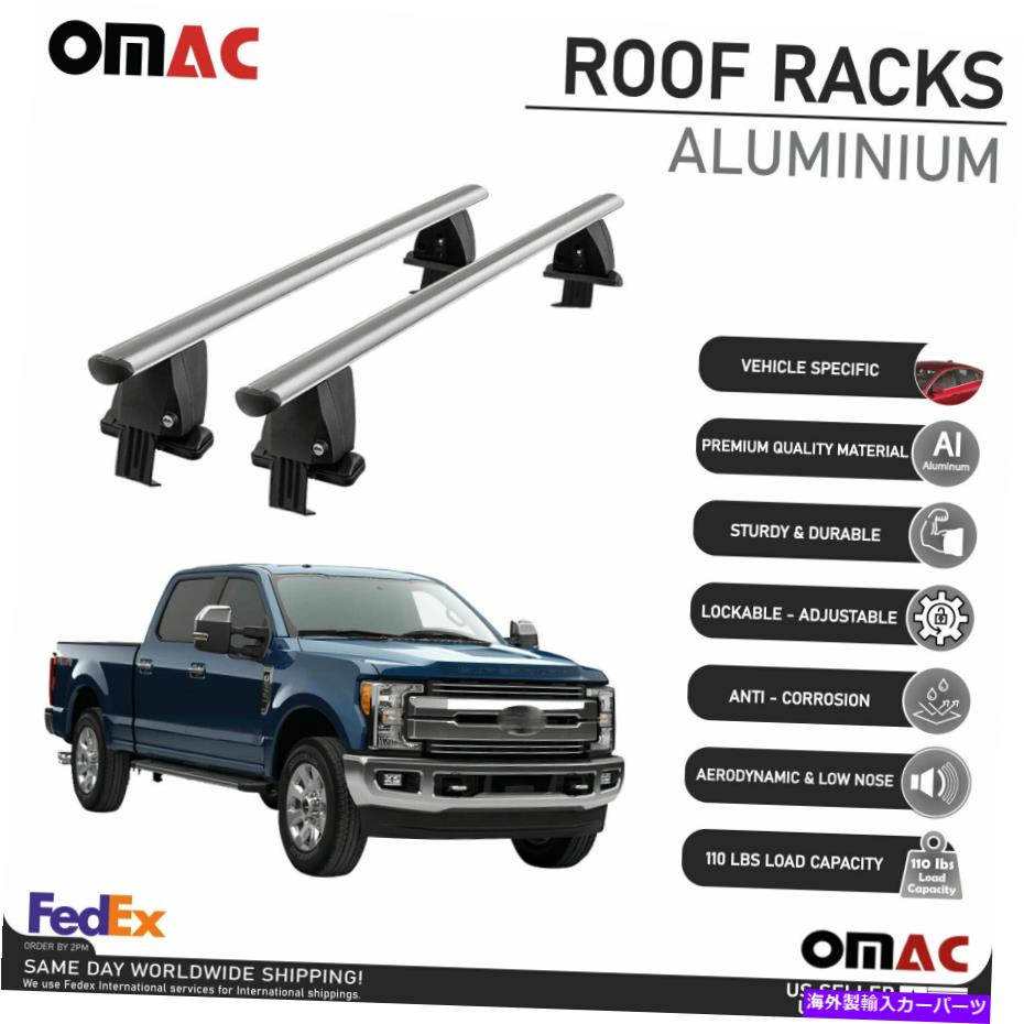 ルーフキャリア フォードF-250クルーキャブ2017-2022用の滑らかなルーフラッククロスバー荷物キャリア2PCS Smooth Roof Rack Crossbar Luggage Carrier 2Pcs For Ford F-250 Crew Cab 2017-2022【並行輸入品】
