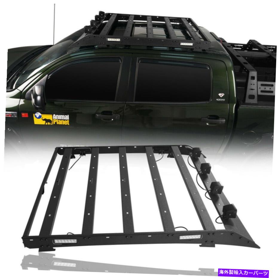 ルーフキャリア スチールルーフラックw/ 4×18WシングルローLEDフラッドライトフィットトヨタツンドラ2007-2013 Steel Roof Rack w/ 4×18w Single Row LED Floodlights Fit Toyota Tundra 2007-2013【並行輸入品】|Us Custom Parts Shop USDM