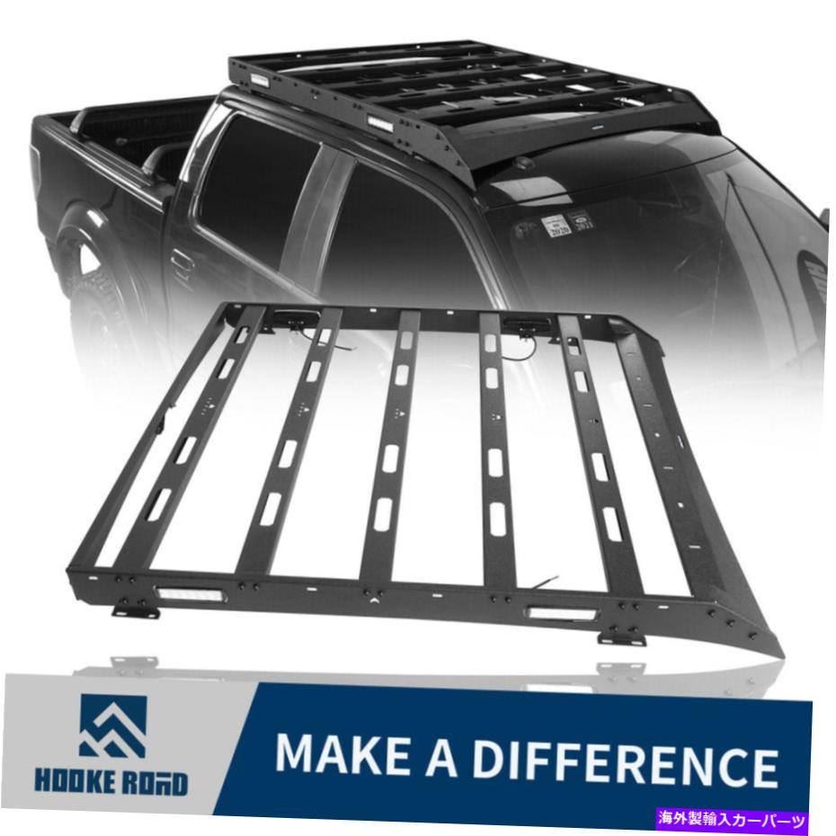 ルーフキャリア 09-14フォードラプター＆F150スーパークルー用のフックロードスチールルーフラック付きLEDライト Hooke Road Steel Roof Rack w/ LED Lights For 09-14 Ford Raptor & F150 Super Crew【並行輸入品】
