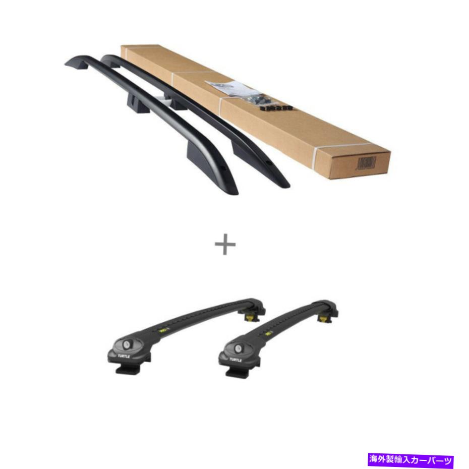 ルーフキャリア クラウンルーフレール +スズキグランドヴィタラ（JT）2005-2014のクラウンルーフクロスバーブラック Crown Roof Rails +Turtle Cross Bars Black for Suzuki Grand Vitara (JT) 2005-2014【並行輸入品】