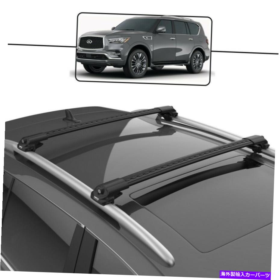 ルーフキャリア タートルブラックエアV1ルーフレールラックインフィニティQX80（Z62）2014-2022用クロスバー Turtle Black Air V1 Roof Rail Racks Cross Bar for Infiniti QX80 (Z62) 2014-2022【並行輸入品】