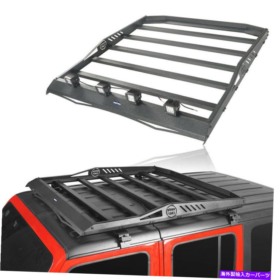 ルーフキャリア 耐久性のあるルーフラック貨物荷物キャリアフィットジープラングラーJL 18-22 4DRハードトップ Durable Roof Rack Cargo Luggage Carrier Fits Jeep Wrangler JL 18-22 4Dr Hardtops【並行輸入品】