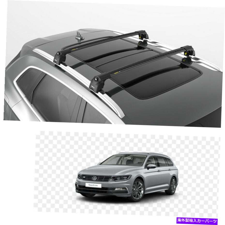 ルーフキャリア タートルAir2ルーフラック、VWパサットB8 ALLTRACK 2015-2022のクロスバーブラックカラー Turtle AIR2 Roof Rack, Cross Bar Black Color for VW Passat B8 Alltrack 2015-2022【並行輸入品】