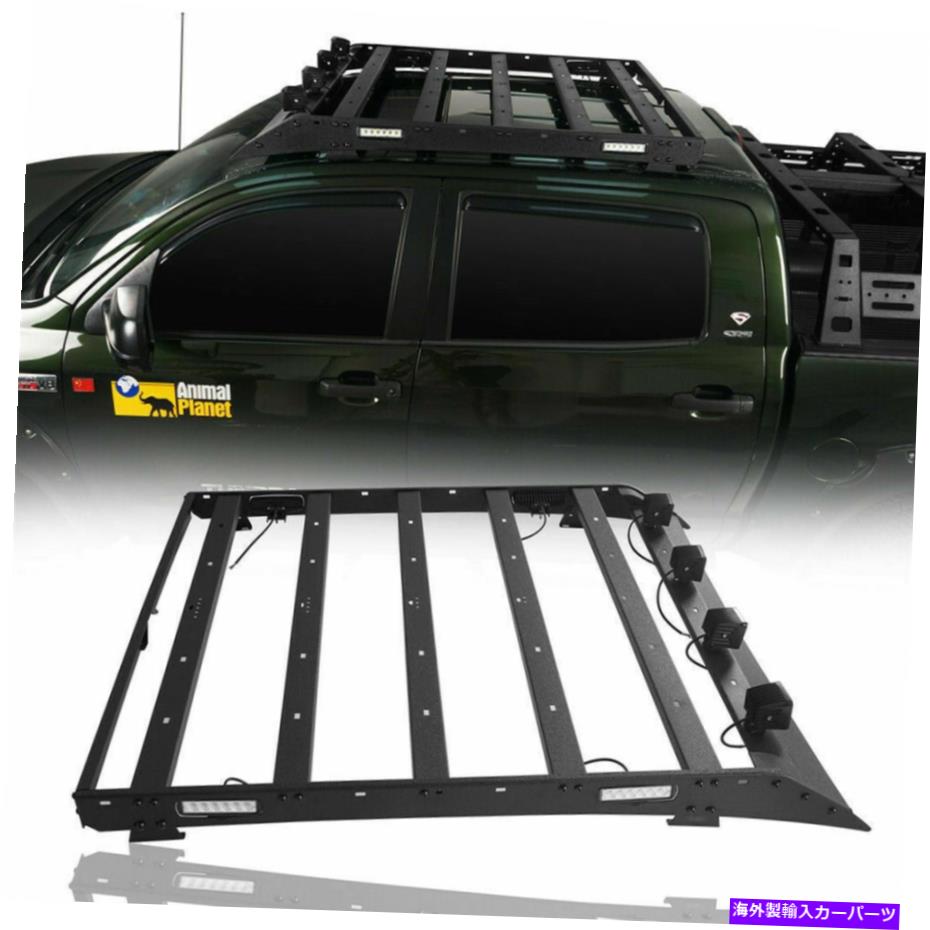 ルーフキャリア トヨタツンドラ07-13クルーマックス用のライト付きブラックスチールルーフラック荷物キャリア Black Steel Roof Rack Luggage Carrier w/ Light for Toyota Tundra 07-13 Crewmax【並行輸入品】|Us Custom Parts Shop USDM