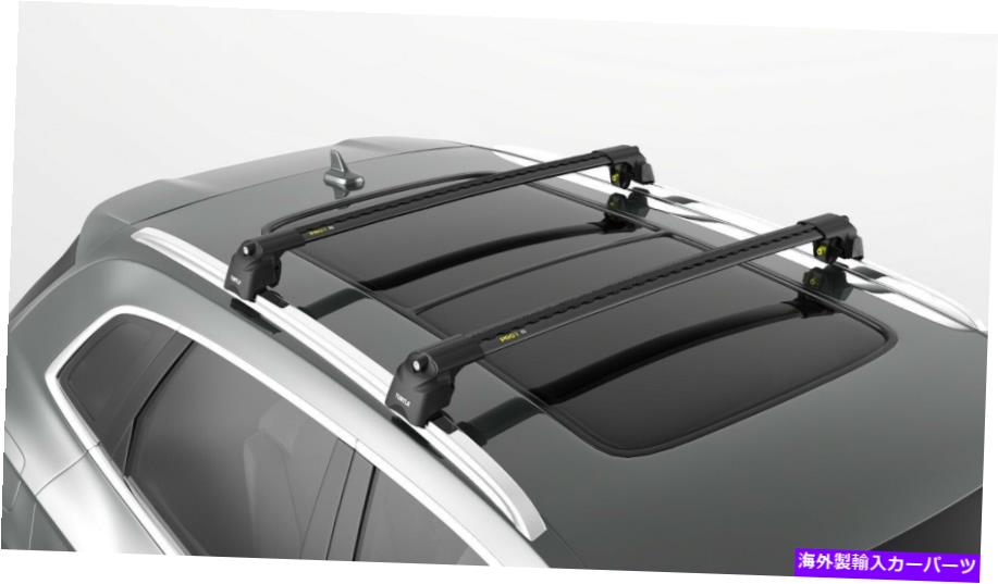 ルーフキャリア アウディQ3 SUV（8U）2012-2018用のタートルブラックエアV2ルーフレールラッククロスバー（8U）2012-2018 Turtle Black Air V2 Roof Rail Racks Cross Bar for Audi Q3 SUV (8U) 2012-2018【並行輸入品】