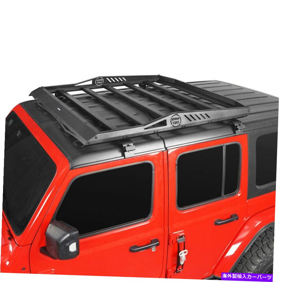 ルーフキャリア 18-22のジープラングラーJLグラディエーターJTルーフラック貨物荷物キャリア For 18-22 Jeep Wrangler JL Gladiator JT Roof Rack Cargo Luggage Carrier w/ Light【並行輸入品】