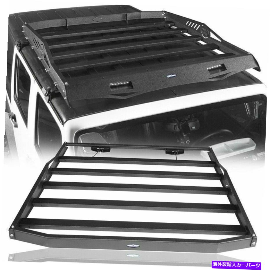 ルーフキャリア 2007-2018のスチールフロントハードトップルーフラック荷物キャリアラングラージープJK Steel Front Hard Top Roof Rack Luggage Carrier For 2007-2018 Wrangler Jeep JK【並行輸入品】