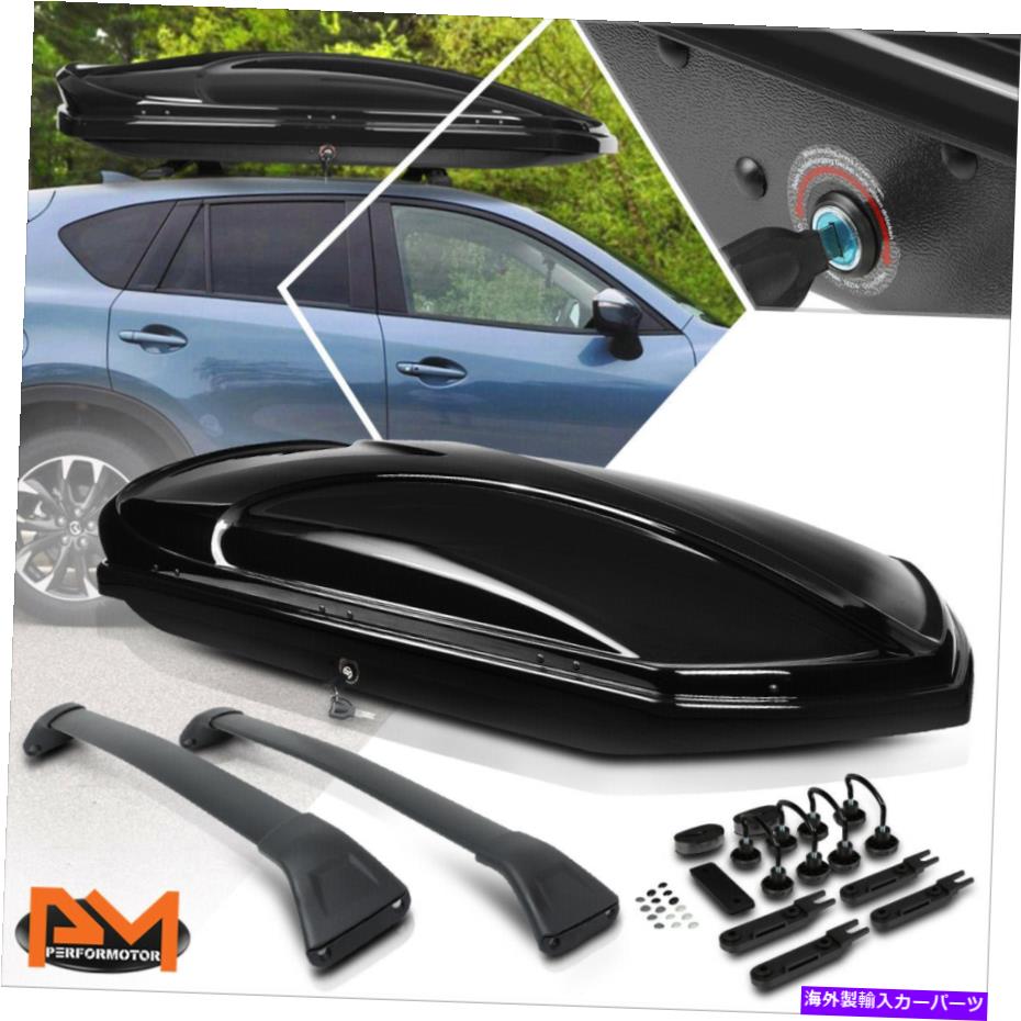ルーフキャリア 17-18マツダCX5アルミニウムクロスバートップルーフラックレール+黒い収納ボックス＆キー For 17-18 Mazda Cx5 Aluminum Cross Bar Top Roof Rack Rail+Black Storage Box&Keys【並行輸入品】｜Us Custom Parts Shop USDM