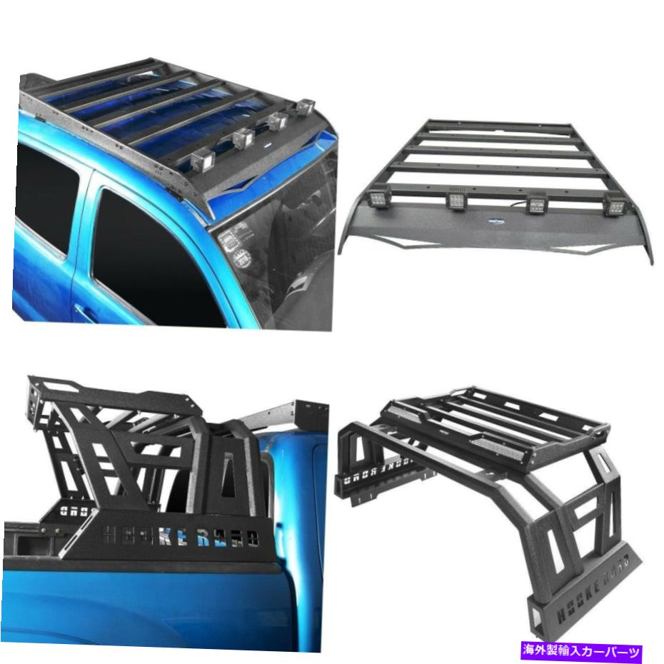 ルーフキャリア スチールルーフラック +ベッドラックキャリアW/4X LEDライトトヨタタコマ05-22 4DR Steel Roof Rack + Bed Rack Carrier w/4x LED Lights for Toyota Tacoma 05-22 4Dr【並行輸入品】