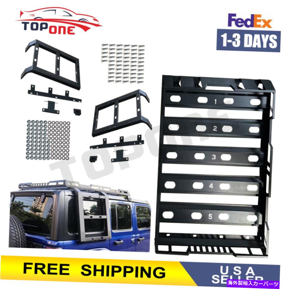 ルーフキャリア 07-18のルーフラックカーゴバスケットダブルラダージープラングラーJK 4ドアノードリル Roof Rack Cargo Basket Double Ladders For 07-18 Jeep Wrangler JK 4-Door No Drill【並行輸入品】｜Us Custom Parts Shop USDM