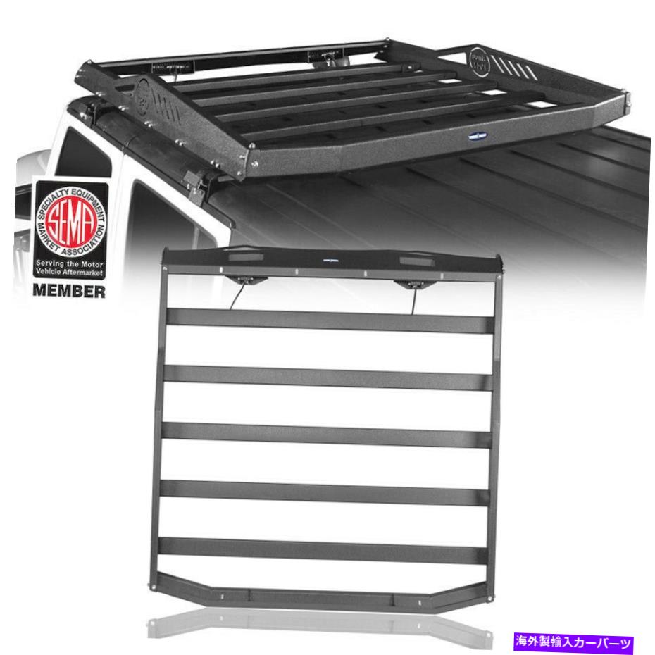 ルーフキャリア フロントルーフラック荷物荷物ホルダージープラングラーJK 2007-2018 4DRのサポート Front Roof Rack Luggage Cargo Holder Support for Jeep Wrangler JK 2007-2018 4dr【並行輸入品】